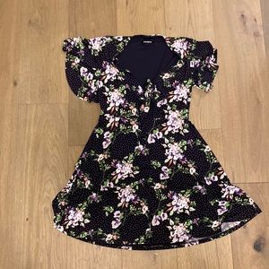 Express front tie mini dress